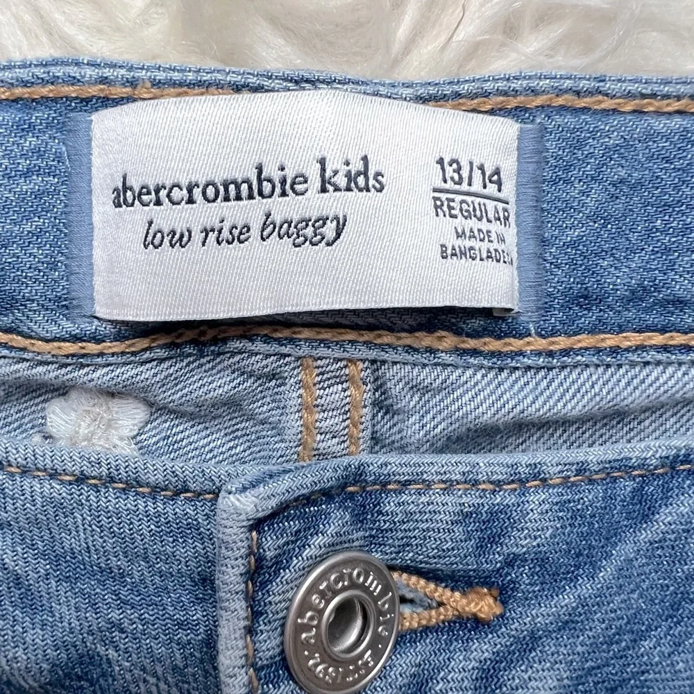 Abercrombie Kids Floral Embroidered‎ Low Rise Baggy Jeans Size 13/14